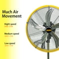 thumbnail image 3 of HICFM 5000 CFM 20 inch High Velocity Pedestal Oscillating Fan with Drum Head, Powerful 1/5 HP Motor, 6FT Power Cord and Oscillation Standing Fan, Commercial or Industrial rooms - UL Safety Listed, 3 of 6