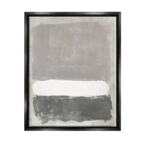 Stupell Industries Abstract Neutral Tones Modern Blocked Shapes Painting Jet Black Floating Framed Canvas Print Wall Art, Design by Jennifer Paxton Parker