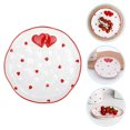 thumbnail image 3 of Ceramic Dessert Plate Heart Pattern Food Plate Restaurant Snacks Fruit Plate, 3 of 8