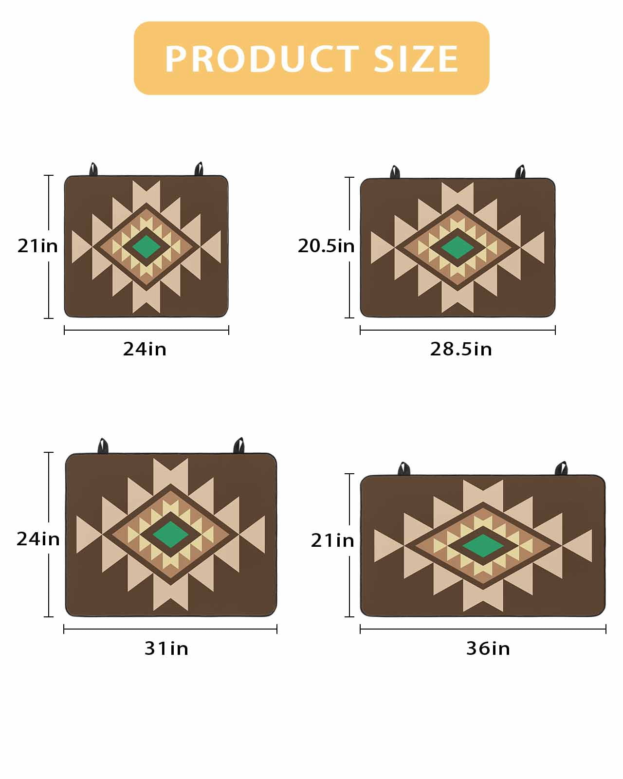 nqOlkjepod Large Induction Cooktop Protector Mat 36"x21", Brown Green Boho Stove Top Covers for Electric Stove, Vintage Southwest Abstract Geometric Stove Burner Cover Mats, Glass Top Stove Cover