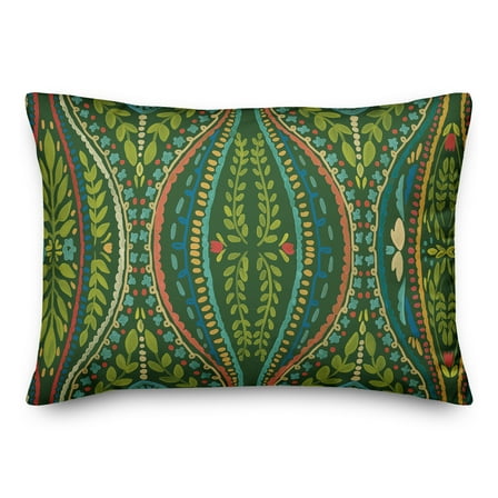 Creative Products Green Colored Folk Pattern 14x20 Indoor / Outdoor Pillow