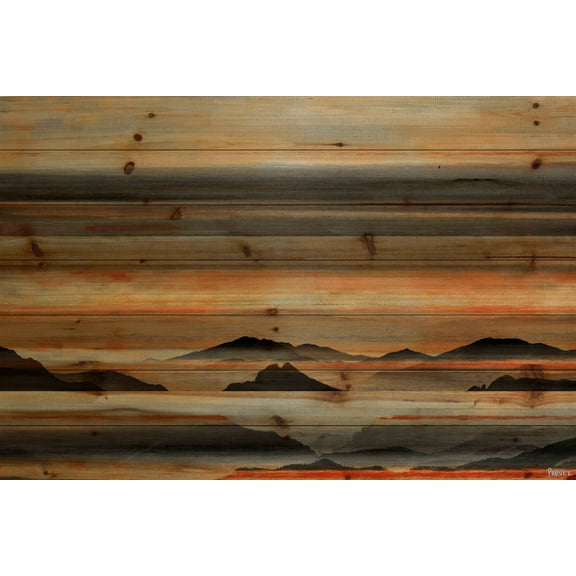 Parvez Taj Desert Mountains Pinewood Wall Art, 8" x 12"