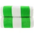 thumbnail image 4 of Maya Island Cabana Stripe Beach Towels 35x70 Terry Velour 2-Pack (Lime Green/White) 18.75 Lbs per Dz 100% Cotton, 4 of 4
