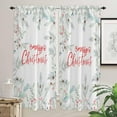 thumbnail image 2 of Christmas Kitchen Curtains 84 Inch Length, Farmhouse Curtains & Drapes, Xmas Botanical Snowflake Pine Cones Rod Pocket Window Curtains for Living Room/Bedroom/Bathroom, 52" x 84", 2 Panels, 2 of 5