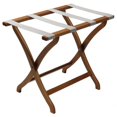thumbnail image 1 of Wooden Mallet LR3-MOSVR 20 in. Designer Curve Leg Luggage Rack with Silver Straps - Medium Oak, 1 of 1