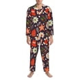 thumbnail image 3 of Fuzoiu Winter Holiday Christmas Print Men's Long-Sleeved Pajama,Lounge Button Down Nightwear,Mens Notch Collar Pajama Set -X-Large, 3 of 7