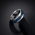 thumbnail image 3 of Udolfly Mens Fidget Rings Anxiety Spinner Rings for Men Classic Chain Rings for Women Adults Titanium Steel Ring Blue Size 14, 3 of 7