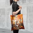 thumbnail image 4 of Happy Thanksgiving Australian Shepherd Give Thanks Fall Beanie Scarf Welcome All Over Print 3D Canvas Tote Bag Aussie Dog Lover Gifts Reusable Handbag - 00020, 4 of 5