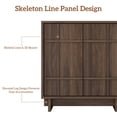 thumbnail image 4 of Laintene Sideboard Buffet Cabinet with Storage, 31" Mid Century Storage Cabinet with Lines Panel Doors, Adjustable Shelf for Kitchen Dining Room, Wood Accent Cabinet for Living Room, Walnut, 4 of 10