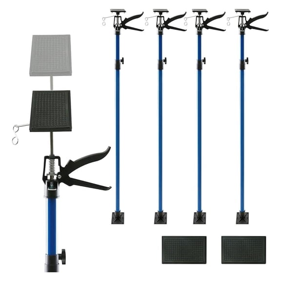 4 Pack Adjustable Support Pole, Construction Rods for Cabinet Jacks Bars Drywalls, Telescoping Support Poles Range from 49'' to 114''