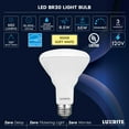 thumbnail image 3 of Luxrite BR30 LED Flood Light Bulb, 8.5W=65W, 3000K Soft White, 650 Lumens, Dimmable, Damp Rated, UL, E26, 3 of 7