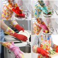 thumbnail image 4 of Guantes de goma Aixingyun para lavar platos, 3 pares, reutilizables, de látex, 4 of 8