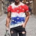 thumbnail image 2 of DIOAZUD Men's 4th of July Shirts American Flag Patriotic Shirt Short Sleeve USA Memorial Day T Shirts Casual Red White Blue Tees, 2 of 6