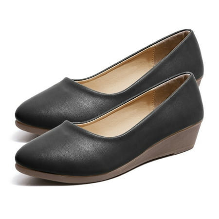 

Casual Solid Colors Slip-on Loafers Great Shock Absorption Soles Send to Female Friends Black 39