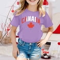 thumbnail image 2 of MEZZALL T-Shirt à Manches Courtes pour Filles, Col Rond, Été, Coupe Décontractée, Basique, Violet, 3-4 Ans, 2 of 4