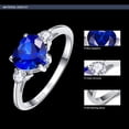 thumbnail image 3 of Women's Created Blue Sapphire 925 Sterling Silver Heart Promise Ring Size 5-10, 3 of 6