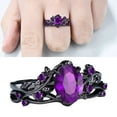thumbnail image 3 of Art Nouveau Inspired Jewelry With Amethyst Stone And Anti Tarnish Alloy Craftsmanship Black Rose Branch Crosses Rings, 3 of 7