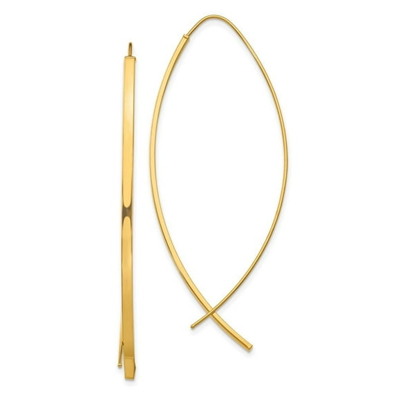 Auriga Fine Jewelry 10K Yellow Gold 1.75mm Tube Wire Threader Dangle Earrings for Women