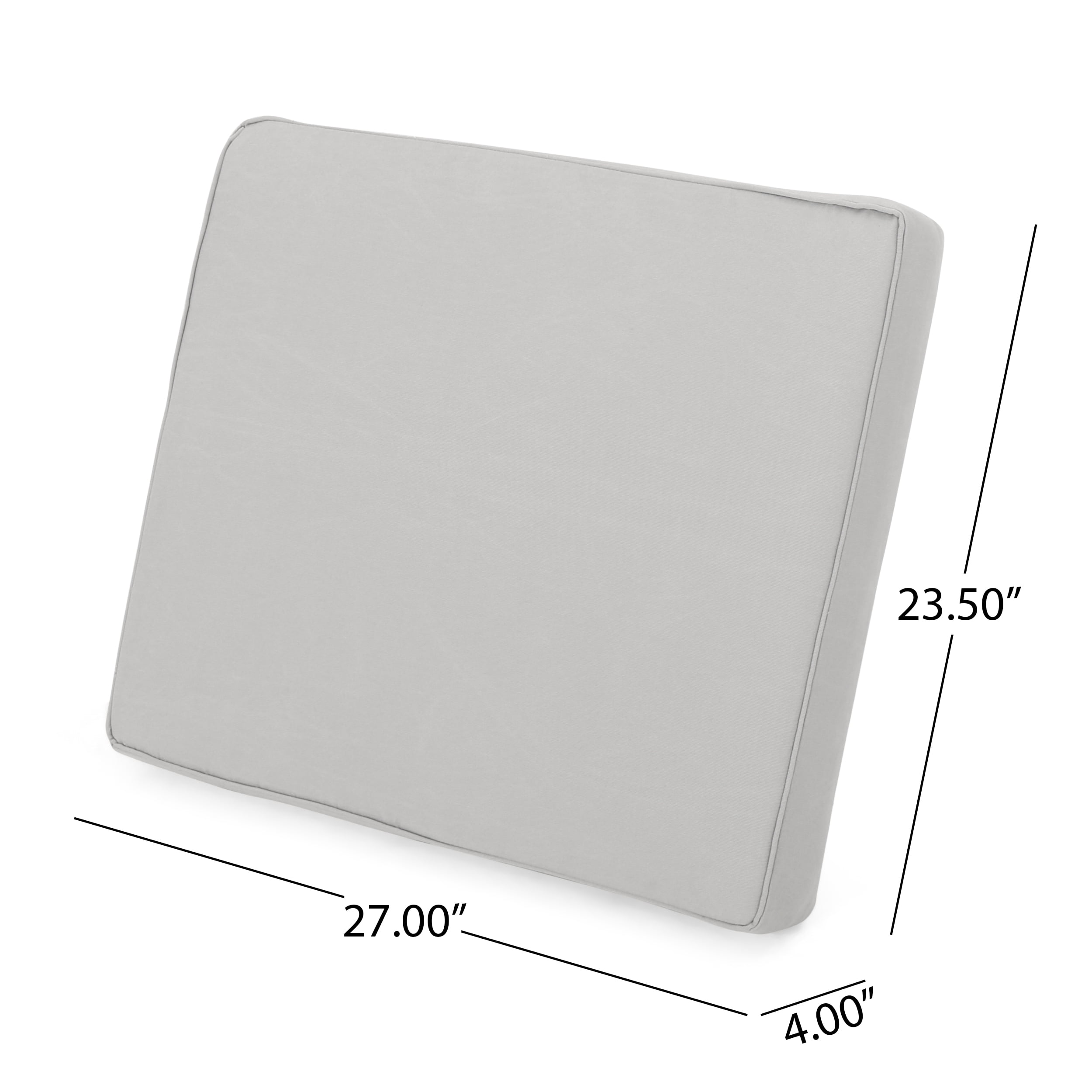 Noble House 23.50" x 27.00" Gray Rectangle Chair Outdoor Seating Cushions (2 Pack)