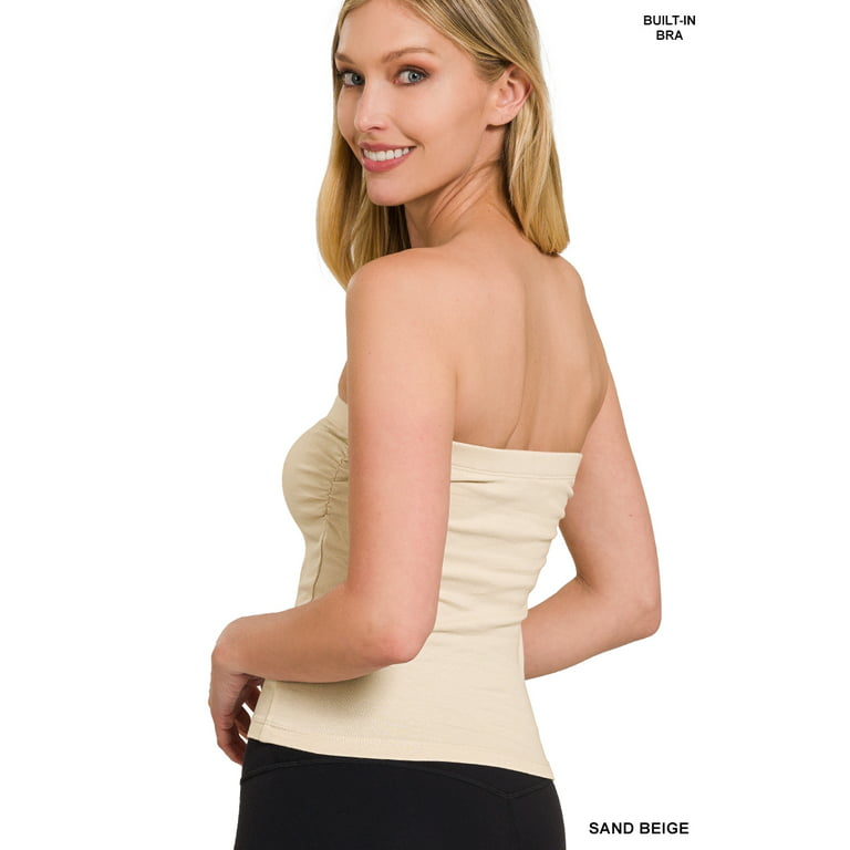 ToBeInStyle Seamless Layering Tube Top with Built-in Shelf Bra