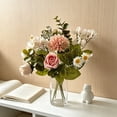 thumbnail image 4 of Mixed Artificial Flower Bouquet Faux, Silk Roses Floral Arrangement, Fall Seasonal Home Decor, Thanksgiving Table Centerpiece Wedding Party Decoration, 4 of 6