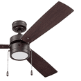 thumbnail image 4 of Prominence Home Madrona 52" Bronze Modern Ceiling Fan with 3 Blades, Integrated LED Light Kit, Pull Chains & Reverse Airflow, 4 of 7