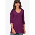 thumbnail image 5 of ellos Women's Plus Size V-Neck Sweater Tunic - 10/12, Boysenberry, 5 of 6