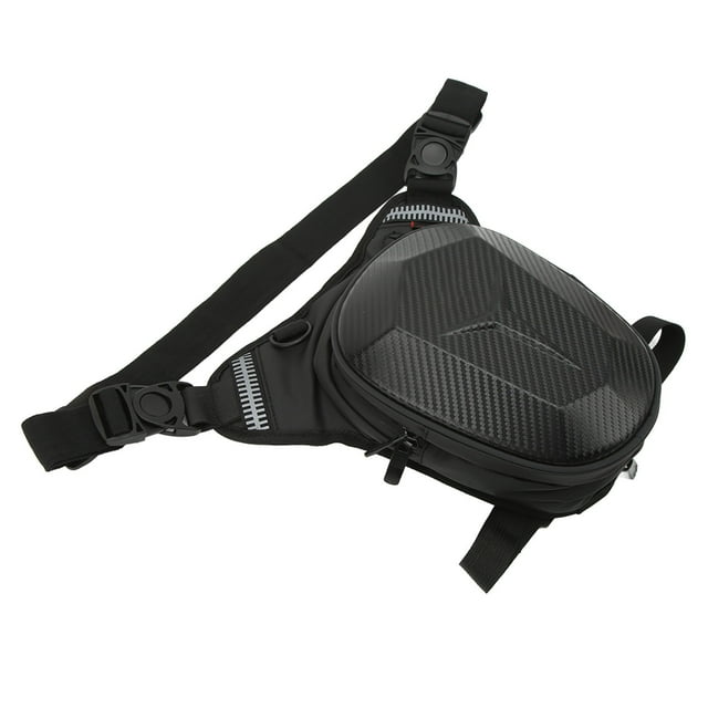 Bolsa cartuchera para motocicleta con tira reflectante, riñonera resistente al agua para senderismo al aire libre, viajes, pesca, estilo de fibra de carbono Jadeshay A