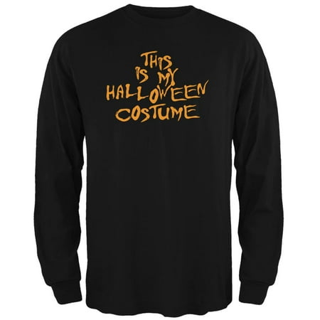 Costume Black Adult T-shirt - My Funny Cheap Halloween Costume Black Adult Long Sleeve T-Shirt