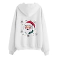 thumbnail image 5 of Christmas Zip Up Hoodies for Women Long Sleeve Xmas Santa Graphic Hooded Sweatshirt with Pockets Jacket Coat Outerwear, 5 of 7
