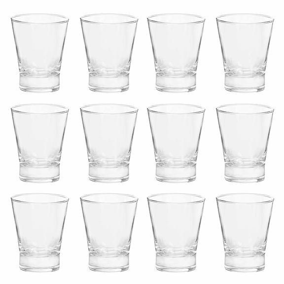 Logo Whiskey Glasses 12 oz. Set of 12, Bulk Pack - Perfect for Scotch, Bourbon, Whiskey, Cocktail- Clear