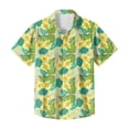 thumbnail image 5 of QHRMKOG Mens Hawaiian Shirts Short Sleeve Loose Fit Print Beach Shirt Breathable Tropical Holiday Button Down Hawaiian Shirts Summer Trendy Top Green 4XL, 5 of 6