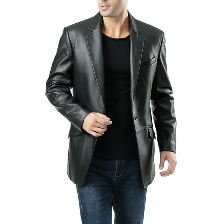 BGSD Men's John 1-Button Lambskin Leather Blazer (Short)
