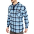 thumbnail image 2 of Men's Smith's Workwear Plaid Sherpa-Lined Cotton Flannel Shirt Jacket Color: Chambray Navy Size: XXL, 2 of 5