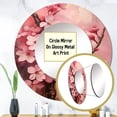 thumbnail image 3 of Designart "Deep Pink Cherry Blossoms Mosaic" Cherry Rund Mirror For Wall Decor - Large Pink Round Printed Mirror - Traditional Round Office Mirror - 23" x 23", 3 of 6