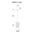 thumbnail image 5 of CWI Lighting Arley 1 Light Transitional Metal Mini Chandelier in Chrome, 5 of 5
