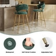 thumbnail image 3 of Farini Counter Height Bar Stool Set of 2, Mid-Century Upholstered Barstool with Backrest and Metal Frame, Green, 3 of 6