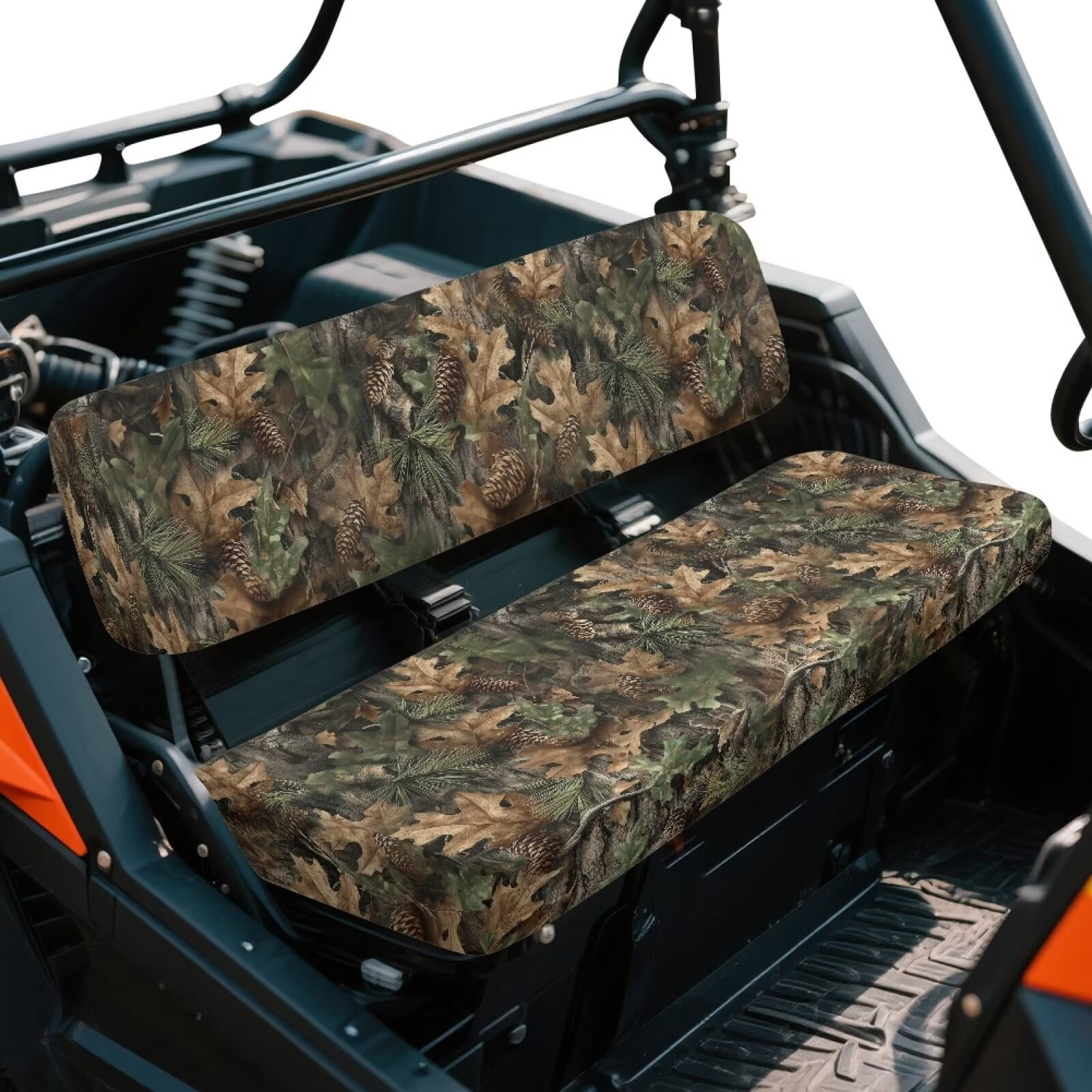 XYZCANDO Green Camo Hunting Seat Cover for UTV 2 Pieces Full Back UTV Seat Covers Compatible with Kawasaki Mule 3000 All-Season Protection Seats Accessory Parts Washable