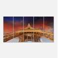thumbnail image 2 of Belle Vue de Paris Tour Eiffel Ciel Rouge - Impression sur Toile Paysage Urbain, 2 of 3