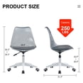 thumbnail image 6 of M optimized Office Desk Chair, Height Adjustable Armless Rolling Vanity Plastic Chair, Mid Back Swivel Seat Chair with Rotating Wheels, for Make-up, Dressing Room, 6 of 9