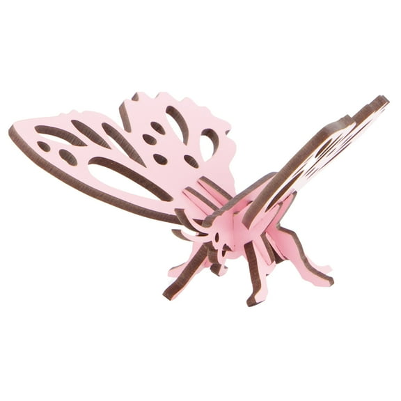 Little & Wood: Woodlet: Small - Butterfly - Pink, 3D Wooden Kit-Set, Insect Puzzle, Easy Assembly Critter, Pop Build Fun, Sustainably Sourced, Ages 6 