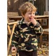 thumbnail image 6 of RUINIXCW Toddler Baby Boy Fleece Sweatshirt Camouflage Print Quarter Zipper Lapel Neck Long Sleeve Pullover Warm Tops, 6 of 8