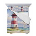 thumbnail image 7 of Beach Lighthouse Twin XL Size Down Alternative Comforter, Lightweight Comforter Quilt Bedding Set with Pillow Shams Coastal Ocean Ship Sky Oil Painting All Seasons Bed Comforter Duvet Insert 68"x98", 7 of 7