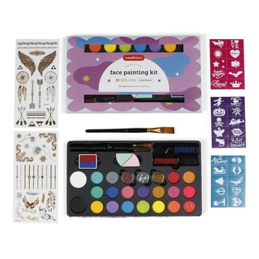 Incraftables Face Painting Kit for Kids & Adults w/ Colors, Stencils, Brushes, Glitters & More.