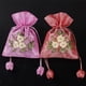 thumbnail image 3 of Set de bolsas de regalo bordadas con estampado floral coreano de satén, 10 x 15 cm, 5 unidades, 3 of 3