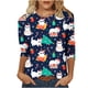 thumbnail image 2 of Pntutb Moda Mujer Chriatmas Impreso Camiseta 3/4 Mangas Blusa Cuello Redondo Casual tops Pntutb Pntutb-577, 2 of 4