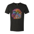 thumbnail image 3 of Colorful Neon Gorilla | Dean Russo Art Animal Lover Mens Premium Tri Blend T-Shirt, Vintage Black, Large, 3 of 6
