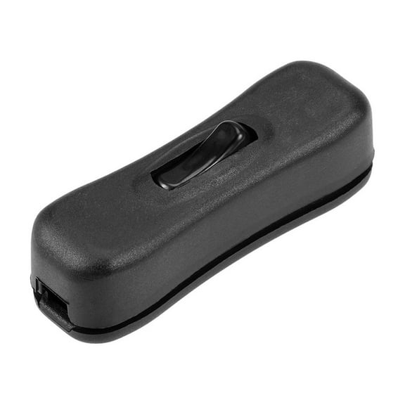 Uxcell Inline Cord Switch AC 250V 2A SPST Feed-Through Rocker Switch for Bedroom Table Lamp Desk Light Black
