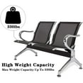 thumbnail image 5 of Kinbor 2-Seat Guest Chairs Office Furniture Reception Waiting Chair Airport Bench for Office Bank Airport Hospital Barbershop Black, 5 of 9
