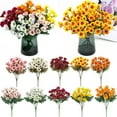 thumbnail image 6 of Funsdecor Mums, Artificial Sunset Mums, Artificial Outdoor Fall Eucalyptus Flowers - UV Resistant, Waterproof, No Fade or Wilt, Mum for Outdoors, Full, Vibrant, Rich in Color (20, Mix), 6 of 10